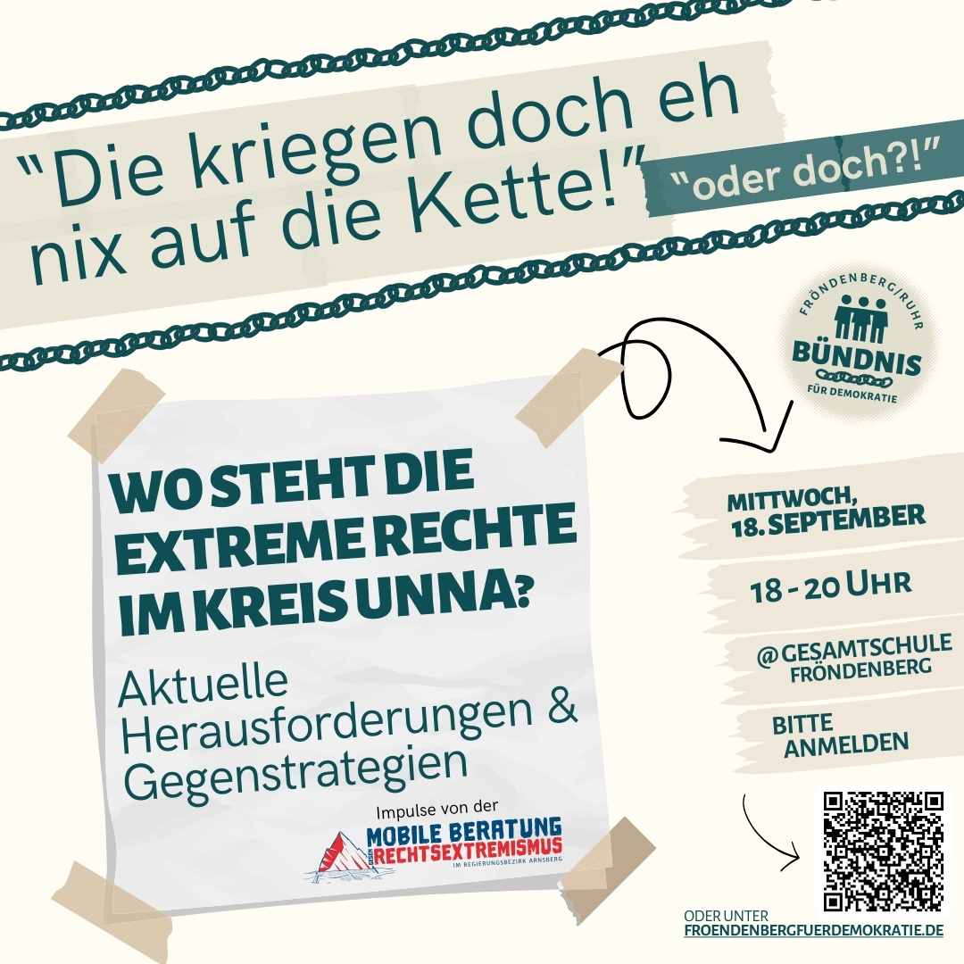 Die kriegen doch eh nix auf die Kette! oder doch? Veranstaltung am 18. September 2024 ab 18 Uhr in der Gesamtschule Fröndenberg.